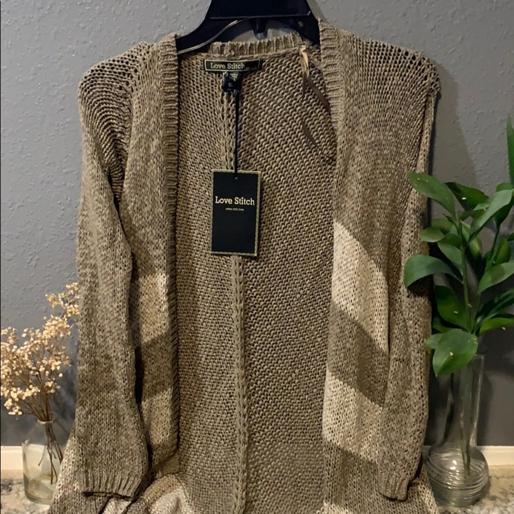 Knit Sweater Color Block Cardigan